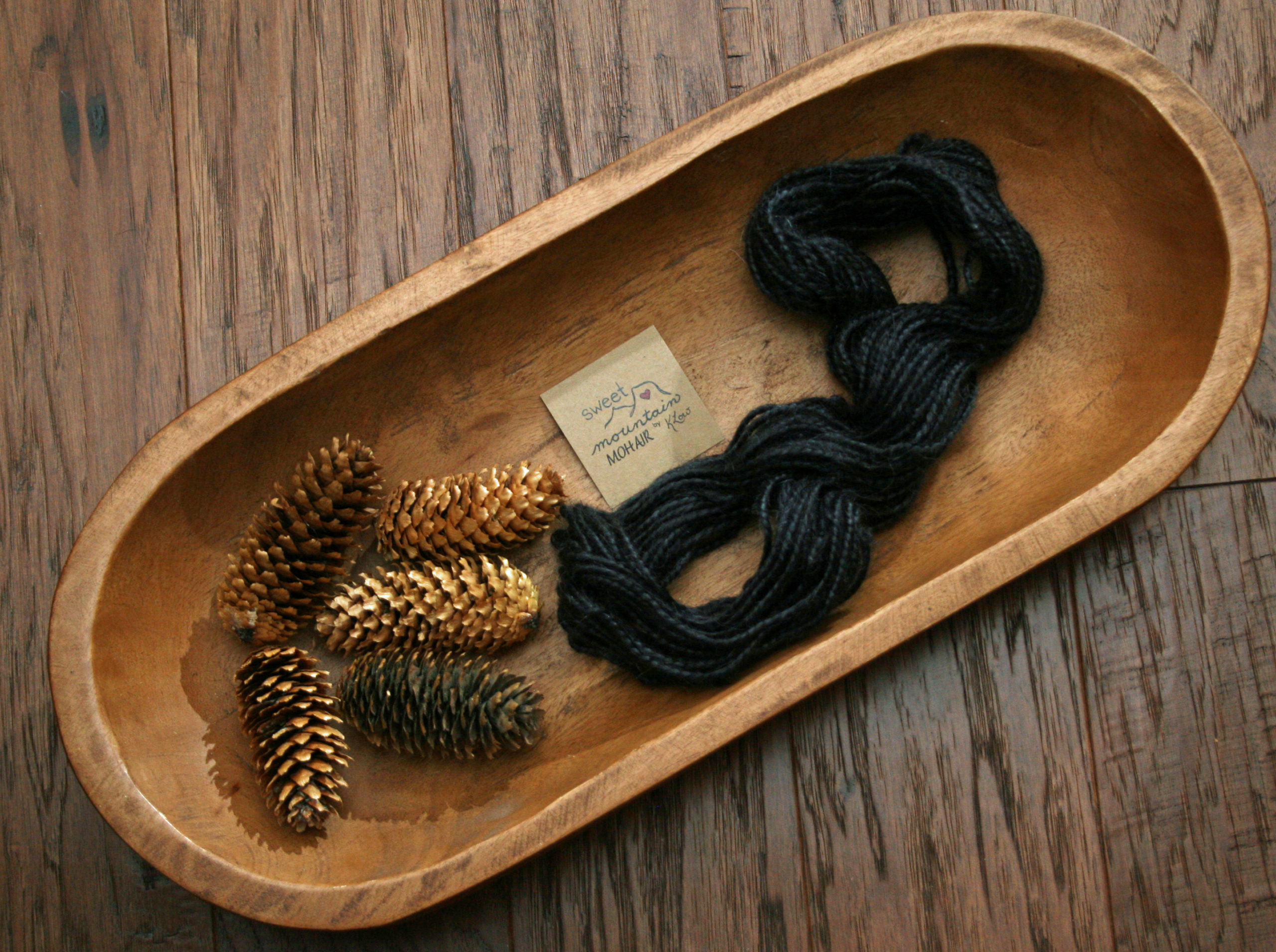 "Coal” 2 ply Mohair Cinch Cord